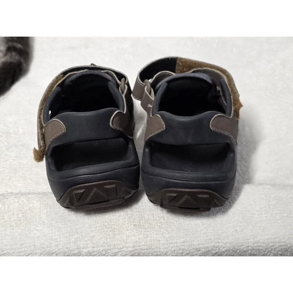 Teva Mens Size 7 Flintwood Water Sandals Brown Leather Trail Hiking Outdoors